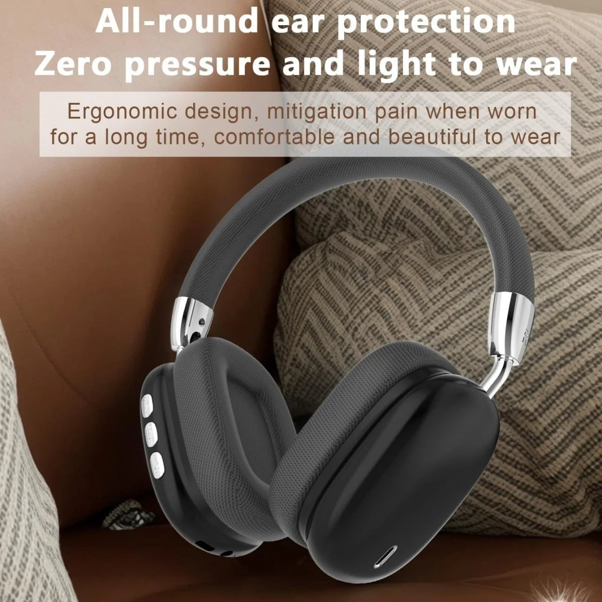Wireless Bluetooth Headphones, Hi-Res Audio, Foldable & Lightweight, Deep Bass, Long Battery Life
