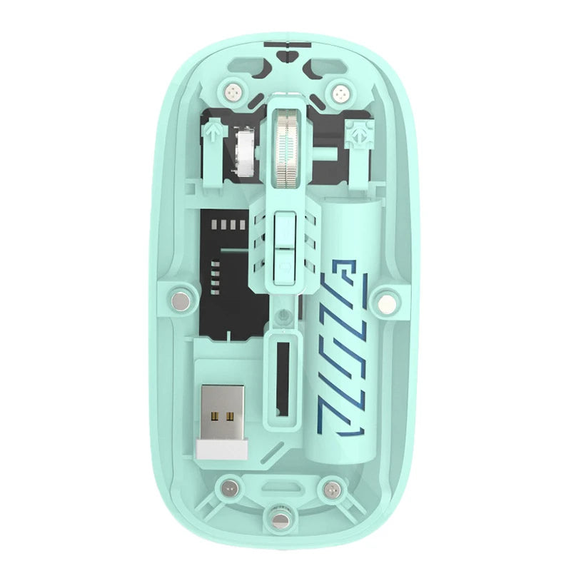 Transparent Dual Mode Wireless Mouse  2.4G Bluetooth Rechargeable Mouse Silence Ergonomic Mouse For iPad Laptop Tablet Phone PC