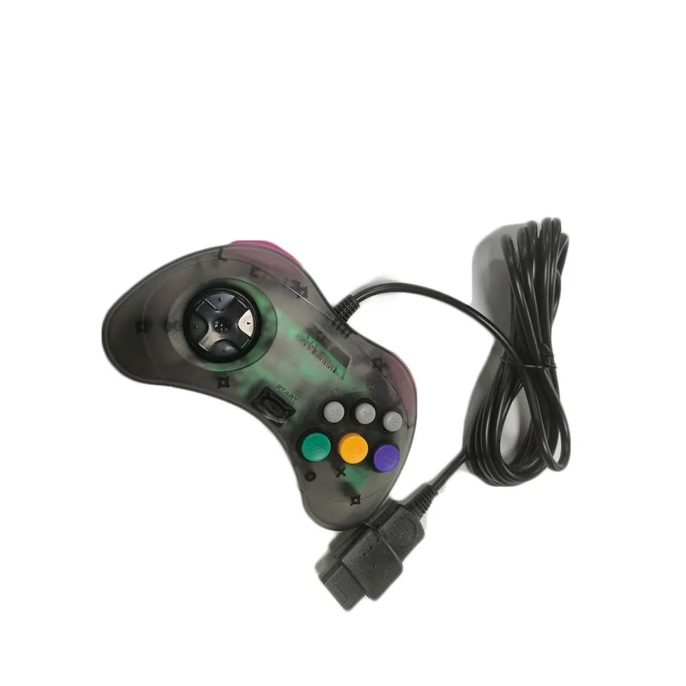 Transparent   Black  Wired Game controller for SEGA Saturn SS console