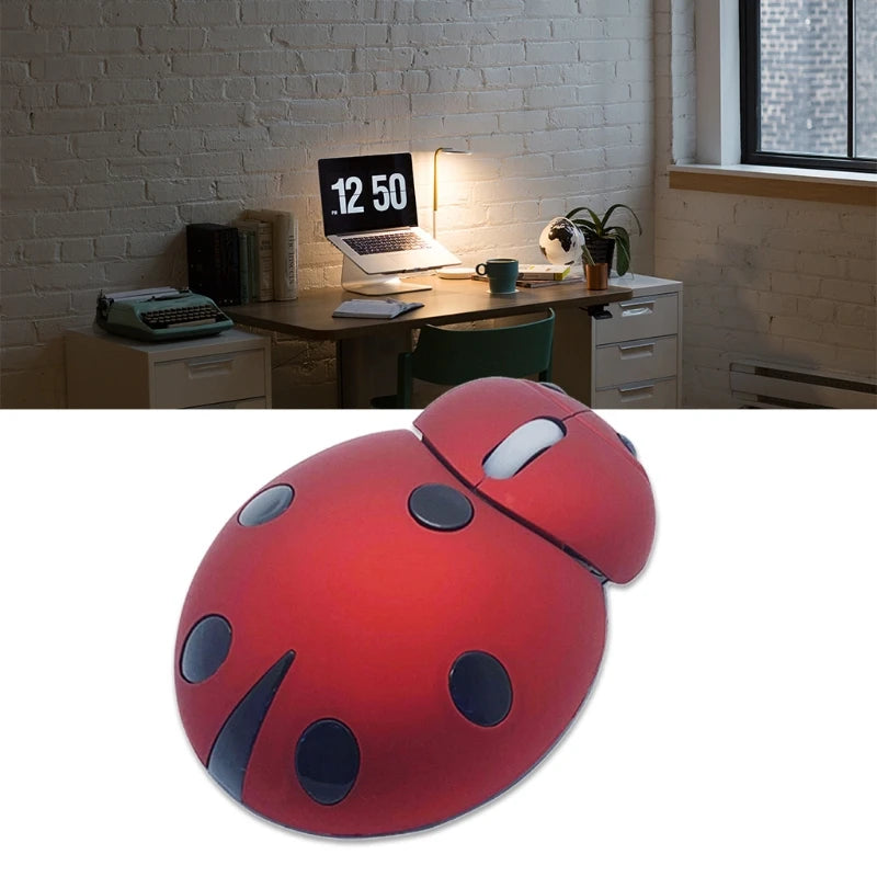 3 Buttons Cartoon Mouse with USB Receiver Cordless Gaming Mouse Gift for Girls Women