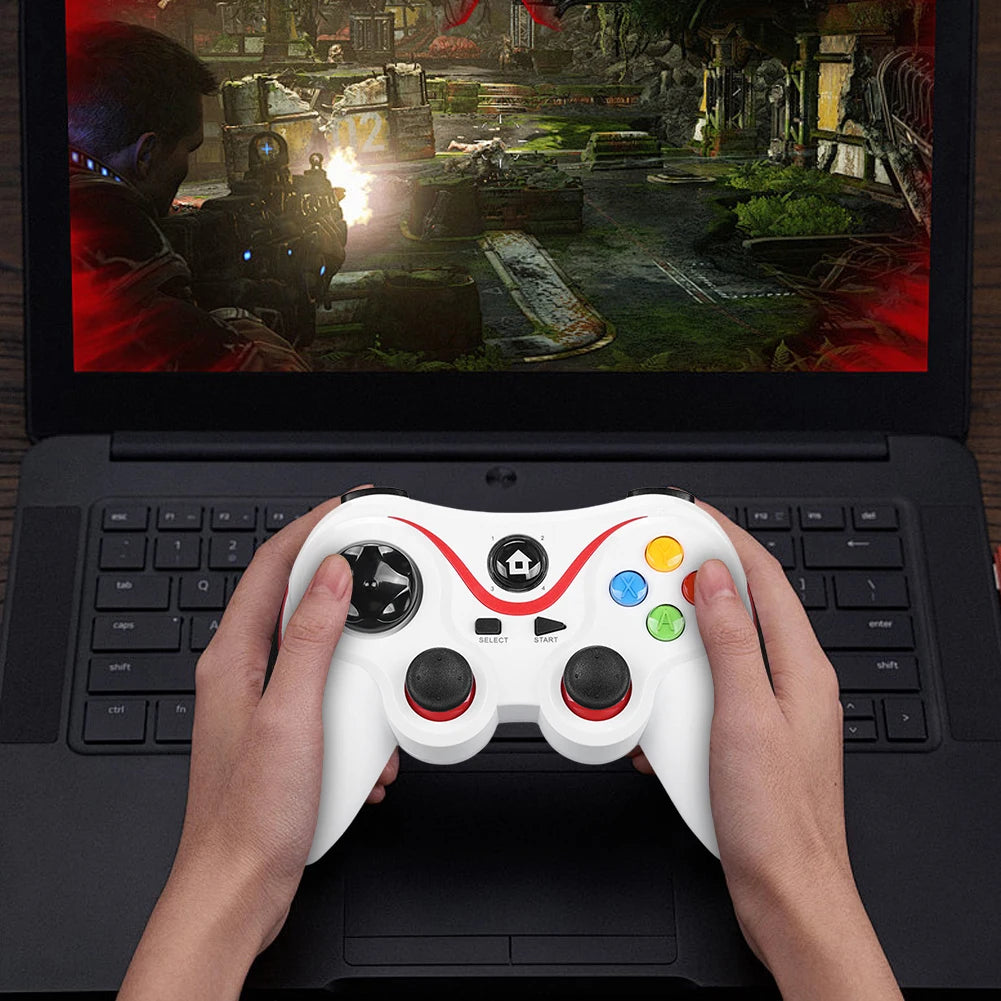 V8 2.4G Wireless Game Controller Gaming Controller BT Wireless Gamepad Dual Vibration for Android/iOS/PC/PS3/Switch/Mobile Phone