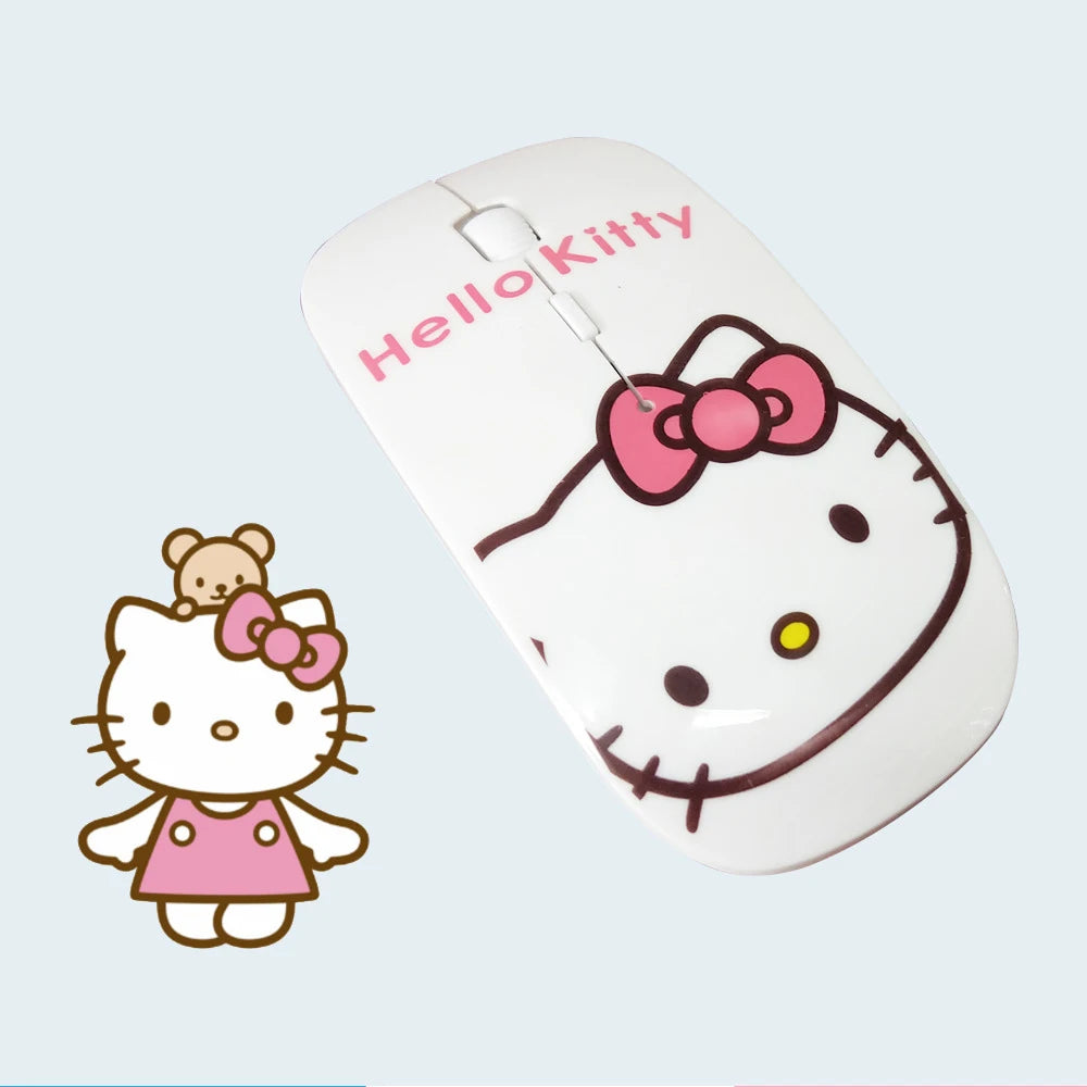 Cartoon Wireless Bluetooth Mouse Hello Kitty Rechargeable Mouse Mini Ultra-thin Portable Mouses Silent Mouse for Laptop Computer