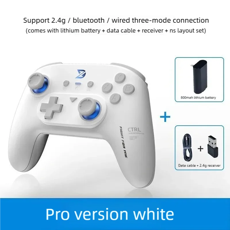 Intelligent Wireless Game Handle Dual Hall Rocker For PC/Switch/IOS/Android Three Mode Connection Handle With Stereo Vibration