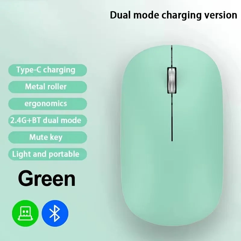 New Wireless Mouse Dual Mode 2.4Ghz Bluetooth-Compatible Gaming Mouse Ergonomic Rechargeable Mice for PC/Laptop/Macbook 2026 Hot