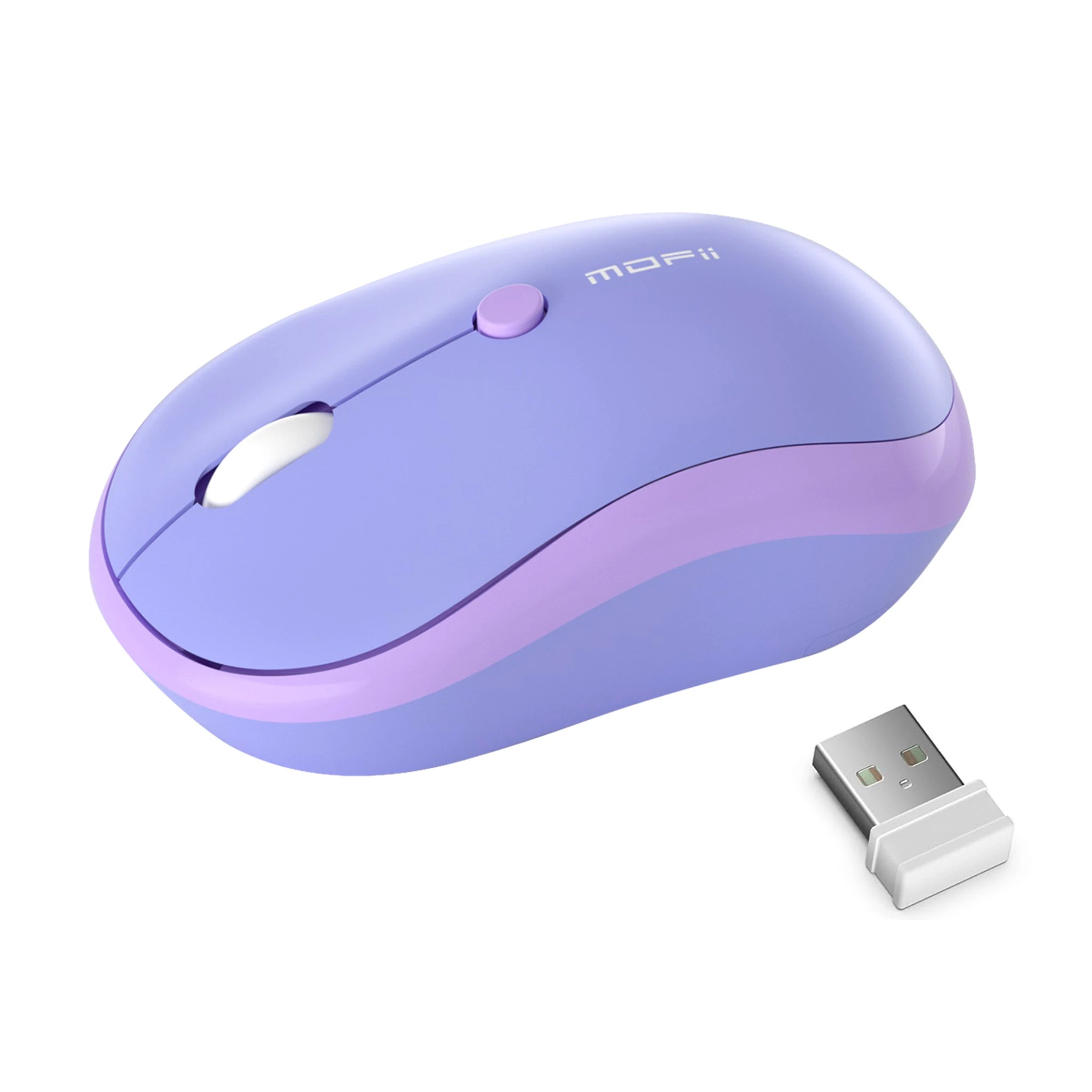 MOFii M5AG Pink Wireless Mouse, Ergonomic Grip, 2.4G Plug & Play, Universal for Office Laptops & Desktops