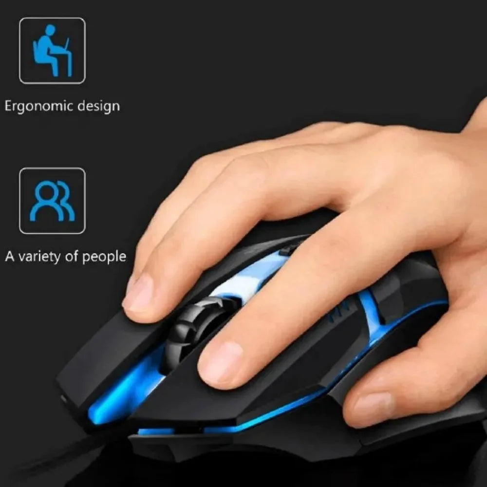 USB Wired Gaming Mouse LED Luminous Ergonomic Mouse 4-button USB Wired Gaming Mouse for Desktop and Laptop Office Computer Mouse