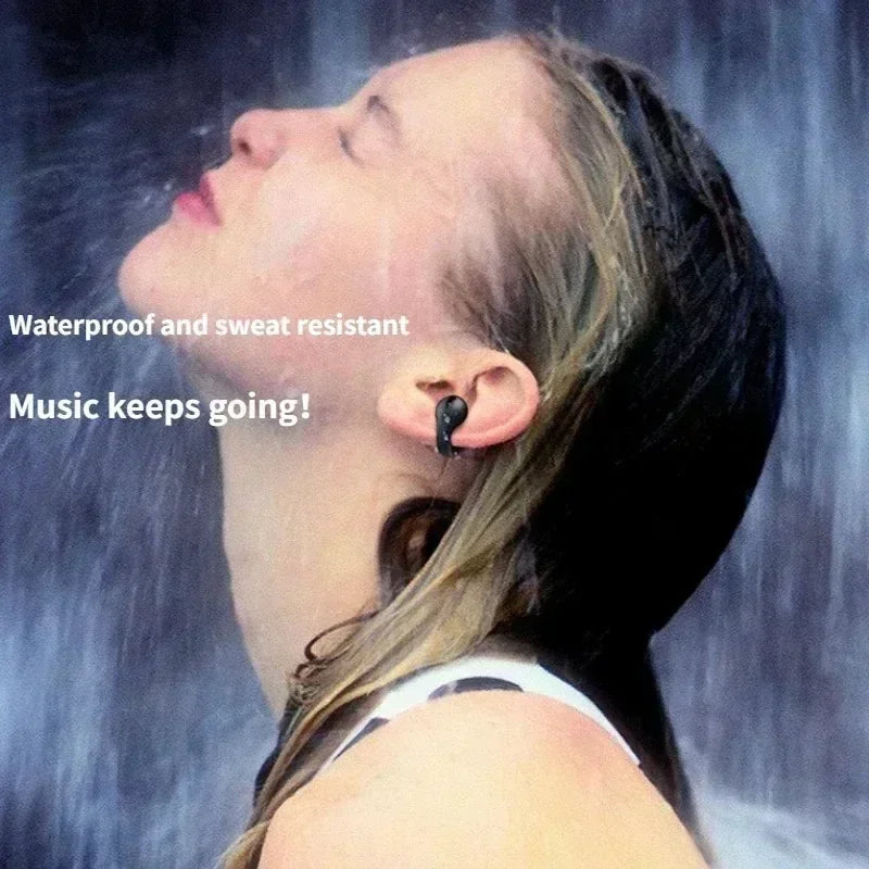 New Fone Bluetooth Headset 5.3 Wireless Air Conduction Headphones Clip Ear Music Noise Canceling HD Call Sports Gaming Earphone