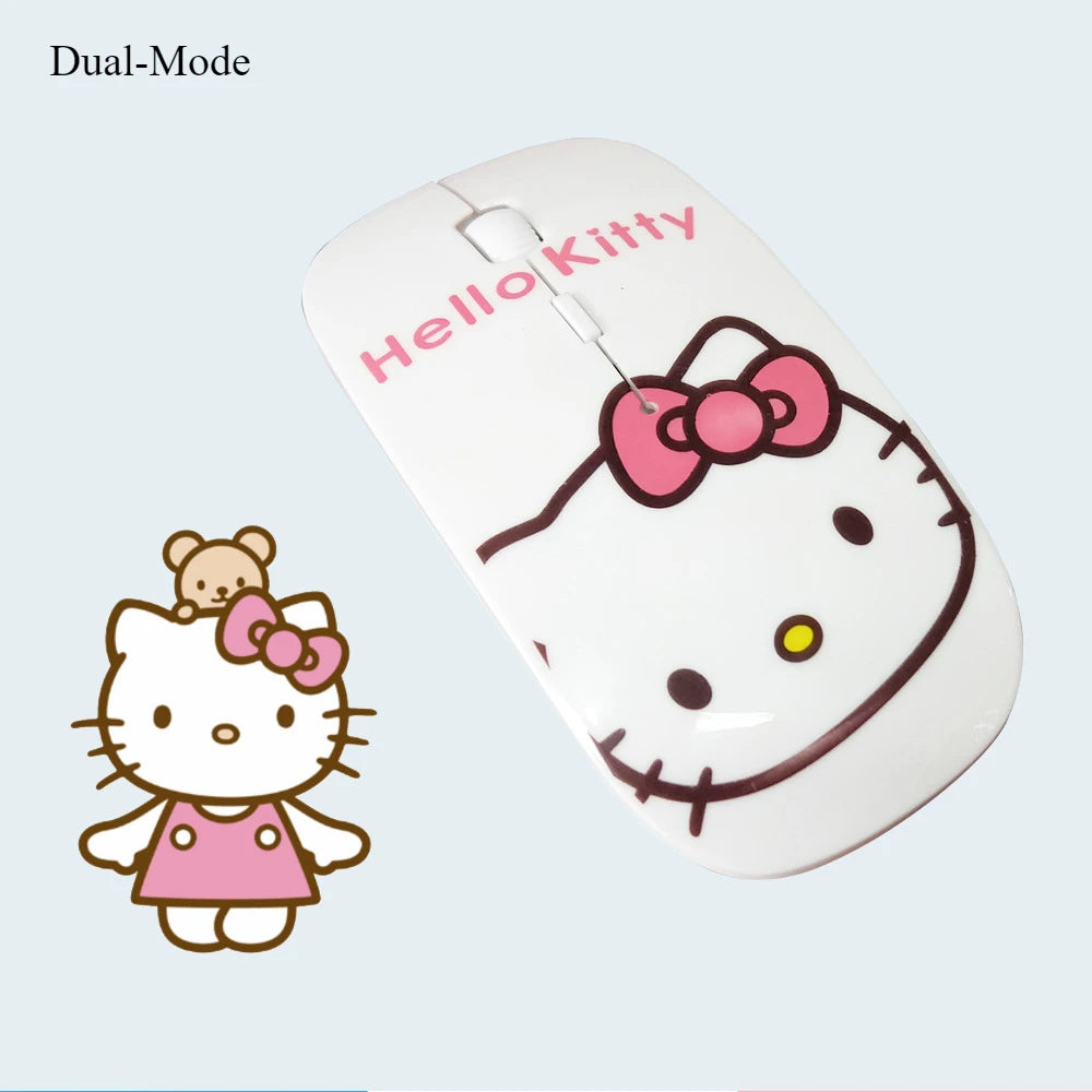 Cartoon Wireless Bluetooth Mouse Hello Kitty Rechargeable Mouse Mini Ultra-thin Portable Mouses Silent Mouse for Laptop Computer