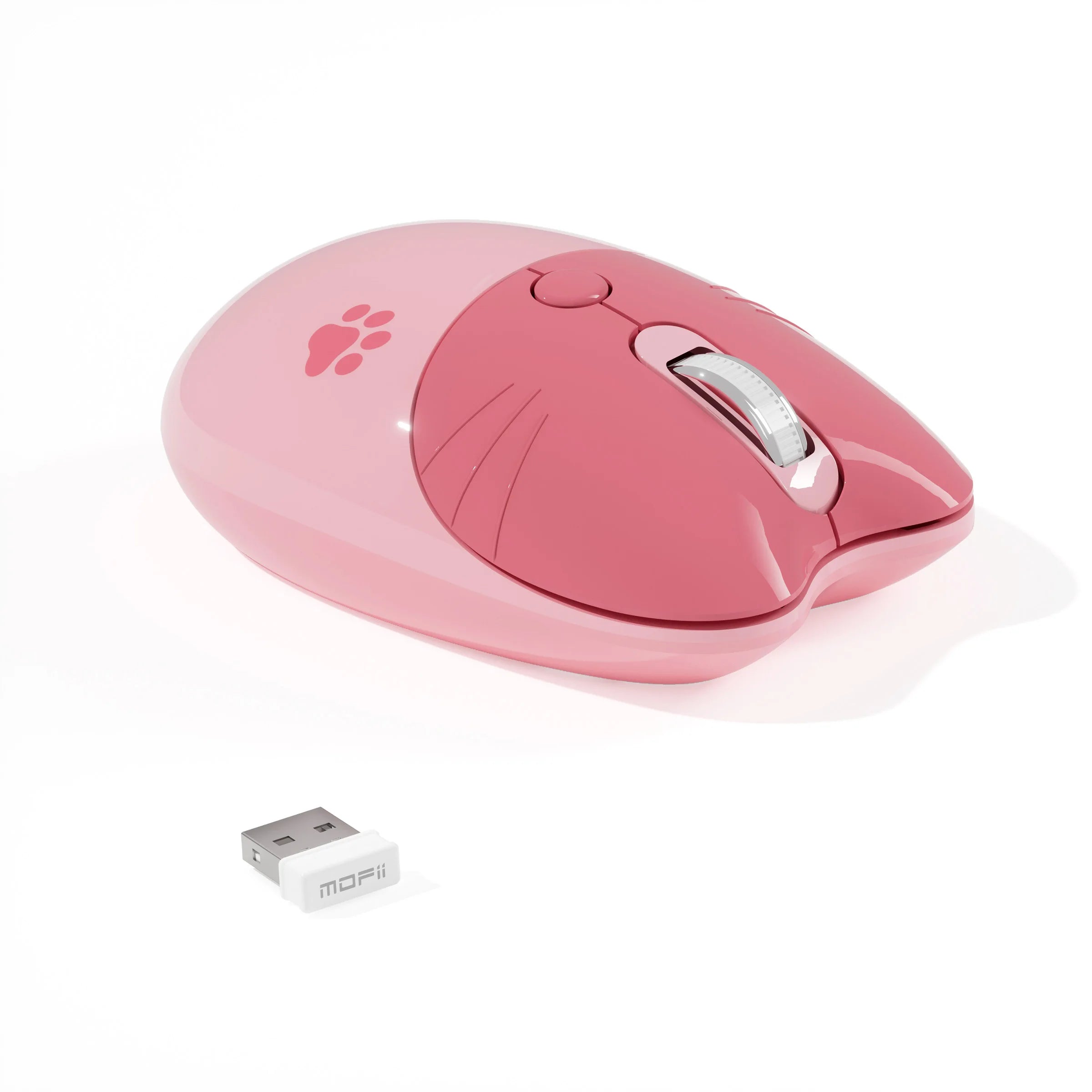 MOFii 1 Piece Dual-Mode Wireless Mouse, Gradient Cat Shape Cute Mouse, Bluetooth & 2.4G Silent Office Mouse,Battery Not Include