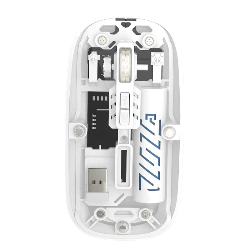 Transparent Dual Mode Wireless Mouse  2.4G Bluetooth Rechargeable Mouse Silence Ergonomic Mouse For iPad Laptop Tablet Phone PC