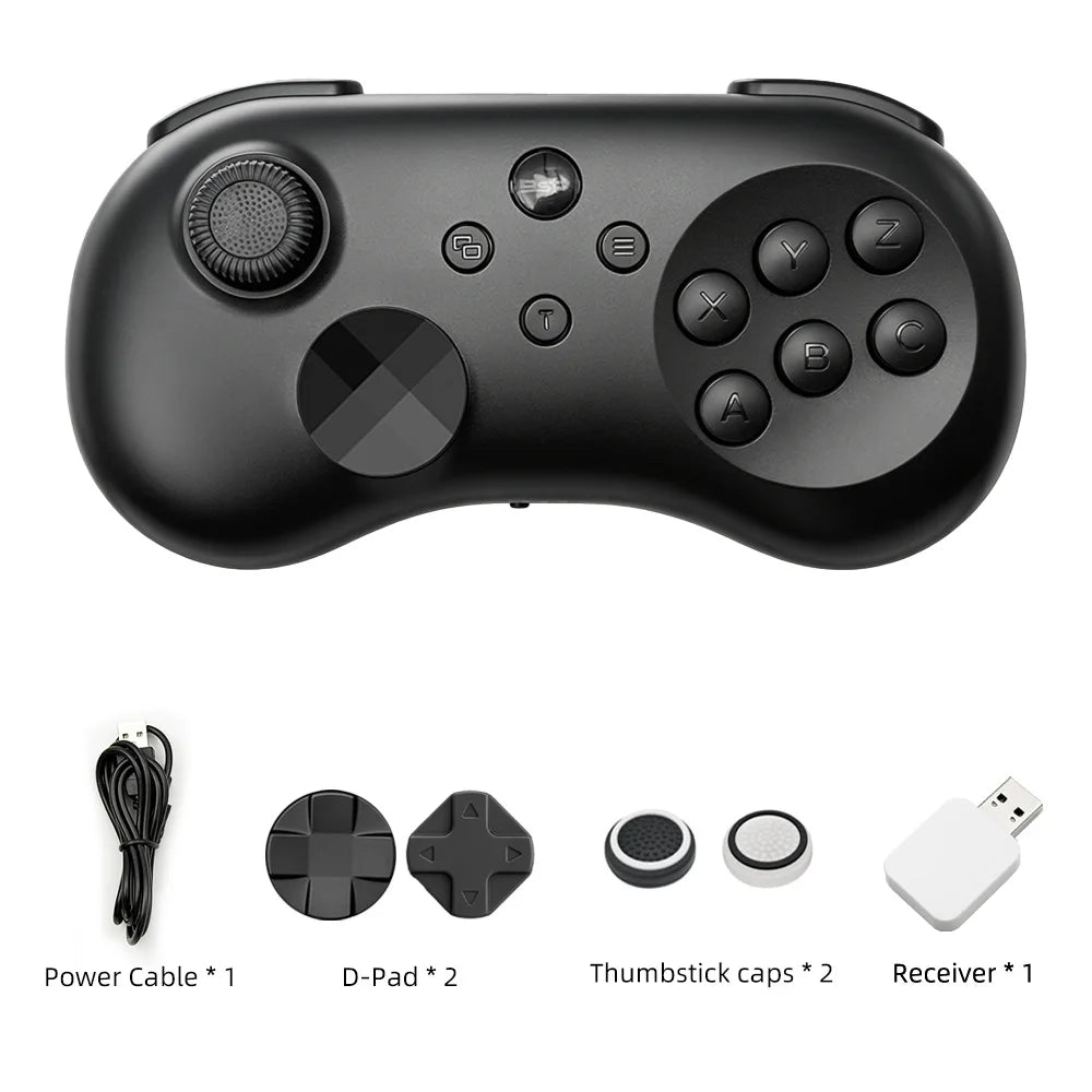 Y04 Wireless Game Controller for Switch/PC/PS4 – Hall Effect Joystick, 6-Button Layout Arcade Gamepad with Turbo & Back Buttons