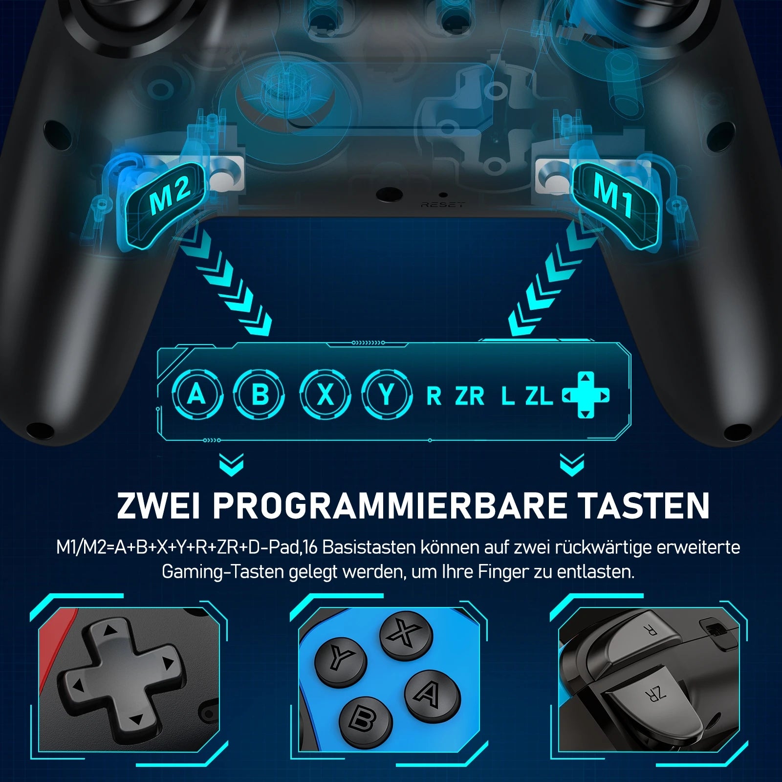 BEBONCOOL Wireless Controller For Nintend Switch OLED Console Pro Gamepad with 600mAh Battery Programmable Switch Controllers