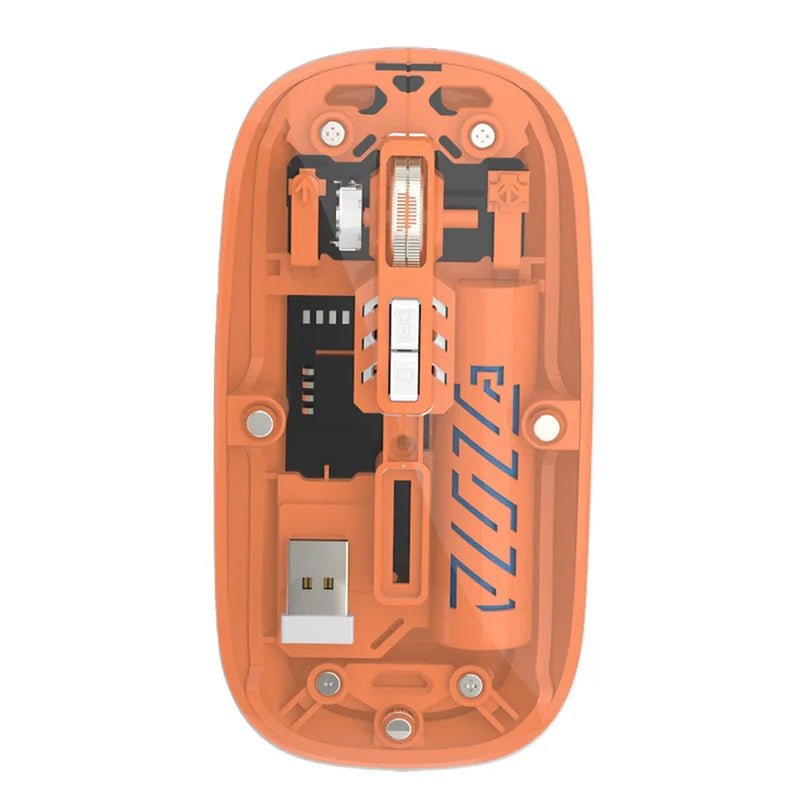 Transparent Dual Mode Wireless Mouse  2.4G Bluetooth Rechargeable Mouse Silence Ergonomic Mouse For iPad Laptop Tablet Phone PC