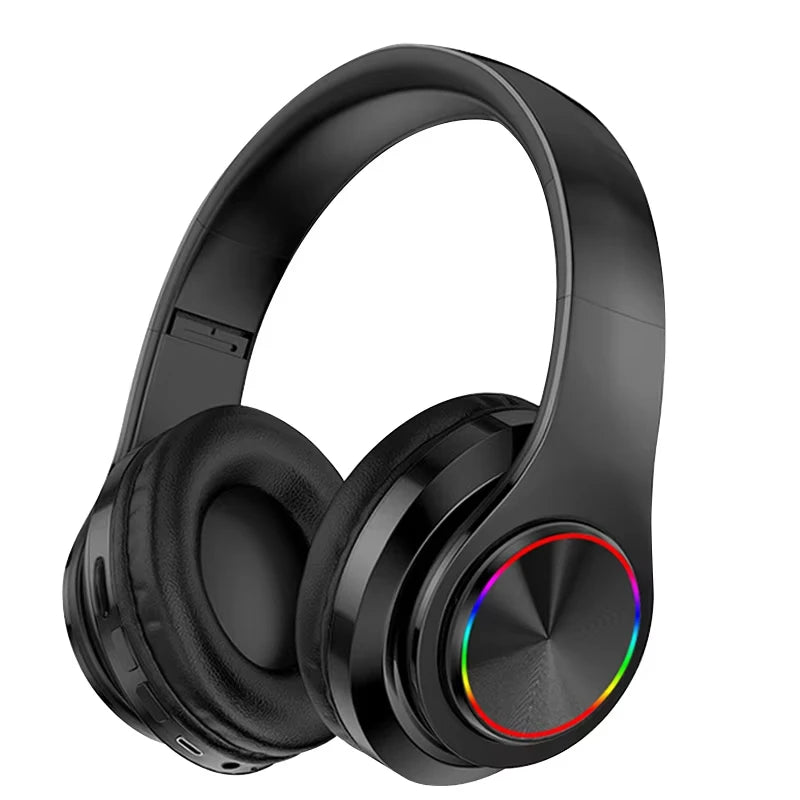 Bluetooth Headset Foldable Headphones HiFi Stereo Earphone With Mic Support SD Card FM For Xiaomi Iphone Sumsamg Phone Gift