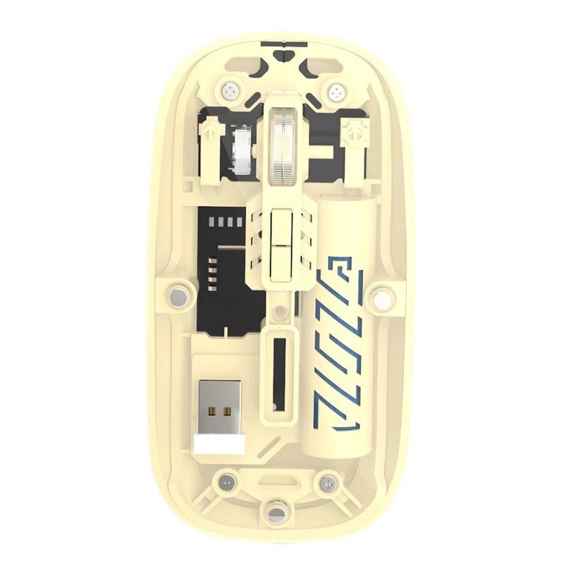 Transparent Dual Mode Wireless Mouse  2.4G Bluetooth Rechargeable Mouse Silence Ergonomic Mouse For iPad Laptop Tablet Phone PC