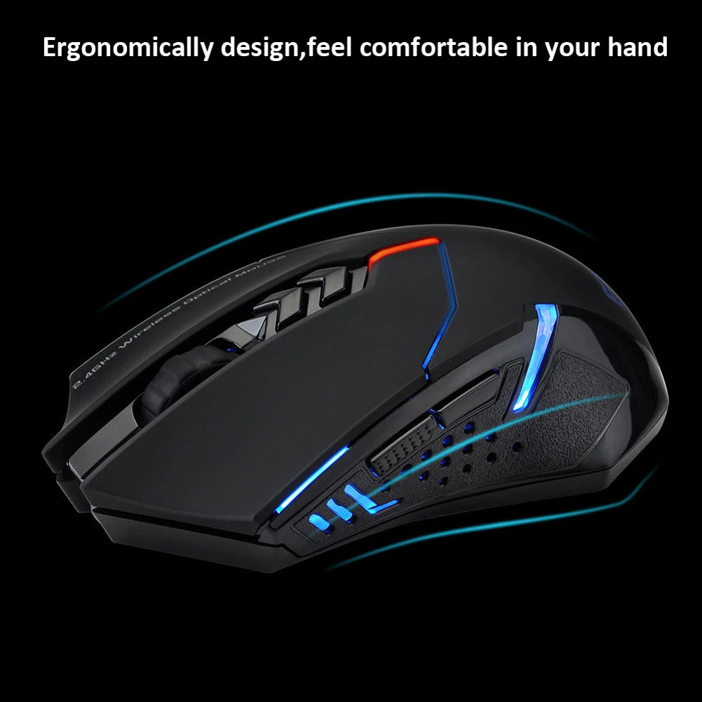2.4GHz Wireless Mouse Optical Mice with USB Receiver 800-2400 DPI Ergonomic Mice 7 Buttons Optical Mouse for Laptop PC Computer