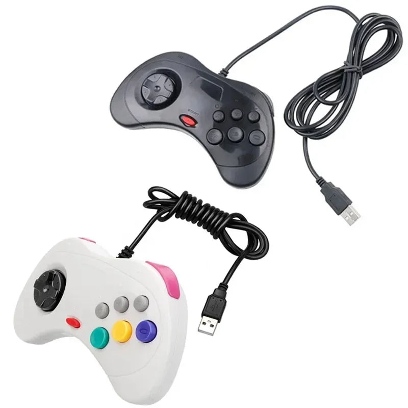 6 Buttons USB Classic Wired Game Gamepad for Segas Saturn Gamepad JoyPad for SEGAs Saturn System Joystick for PC for Mac