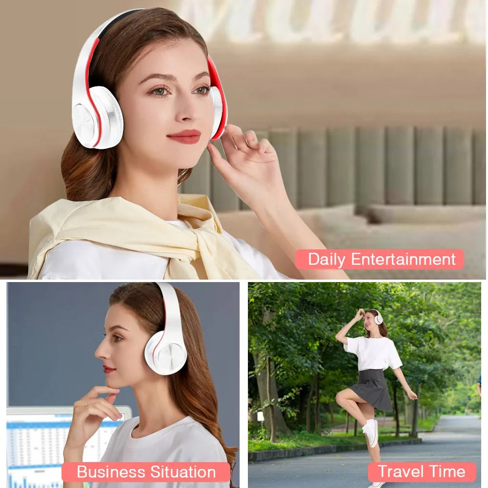 Wireless Bluetooth Headphones Stereo Foldable Sport Earphone with Microphone Handfree for MP3 Player