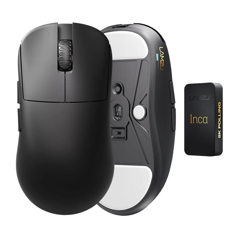 LAMZU Inca Gaming Mouse, for Claw-Grip Gamer, Omron Switches, Dust-Proof Encoder, 8K Dongle is included