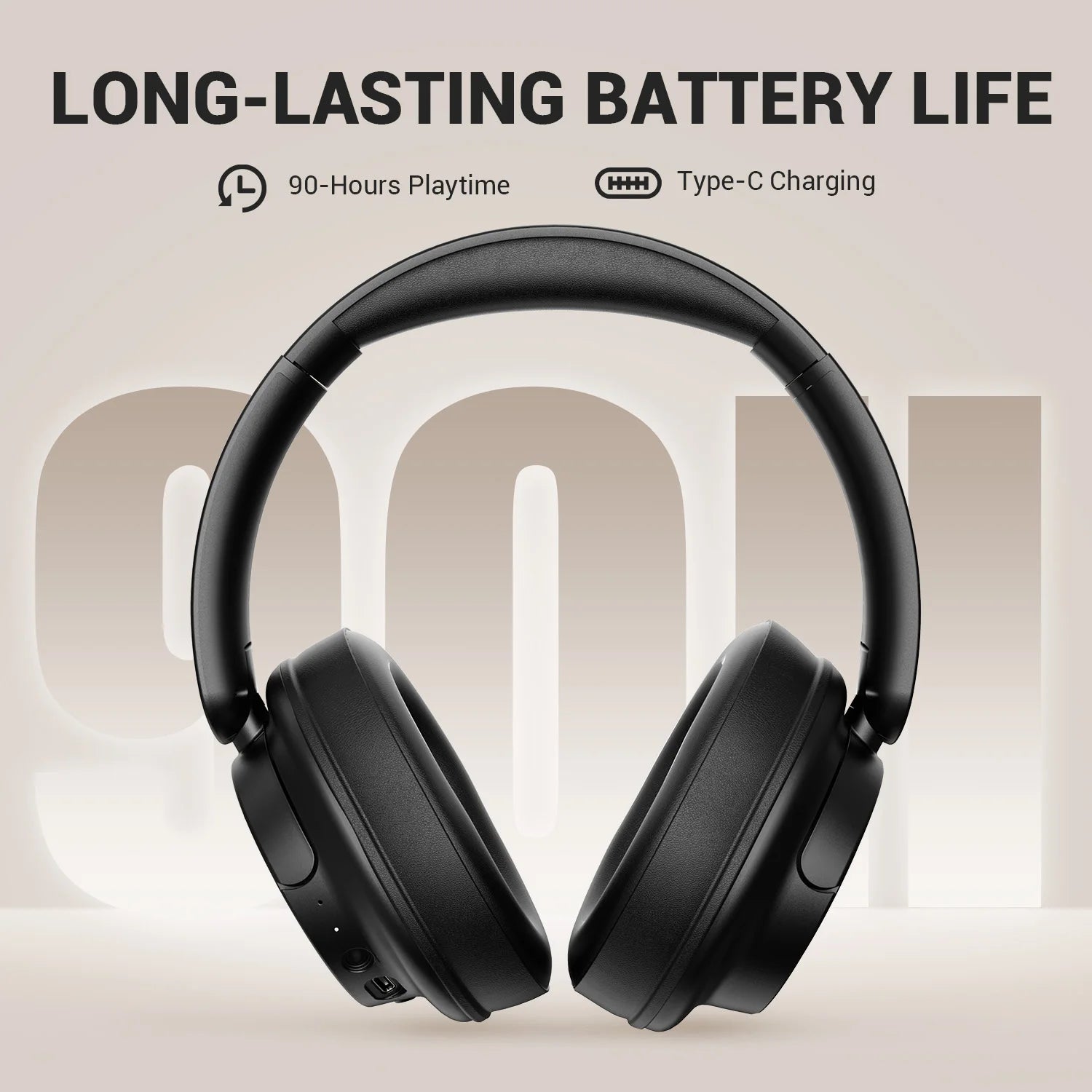 Oneodio Wireless Bluetooth 5.3 Headphones Bass/Pop Mode Over Ear Headset With Microphone Foldable Headphones 90H Playtime AAC