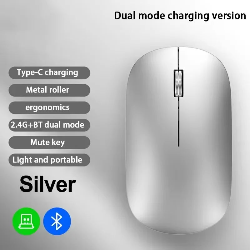 New Wireless Mouse Dual Mode 2.4Ghz Bluetooth-Compatible Gaming Mouse Ergonomic Rechargeable Mice for PC/Laptop/Macbook 2026 Hot