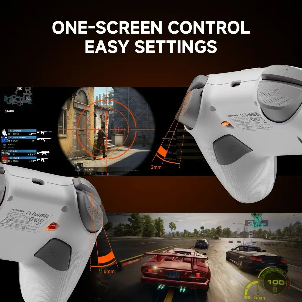 STK-7052 BT Wireless Android Game Controller Intelligent Screen RGB Lighting Six Axis Joystick Switch Mobile Phone PC