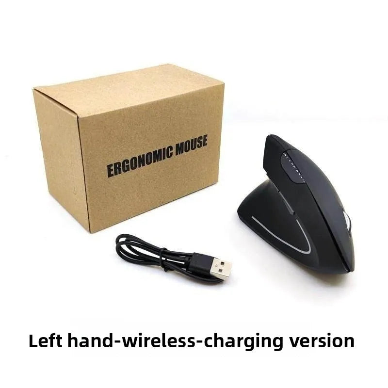 Wireless Rechargeable Left Hand Vertical Mouse for Laptop Ergonomic Design Comfortable Precise and Smooth Control