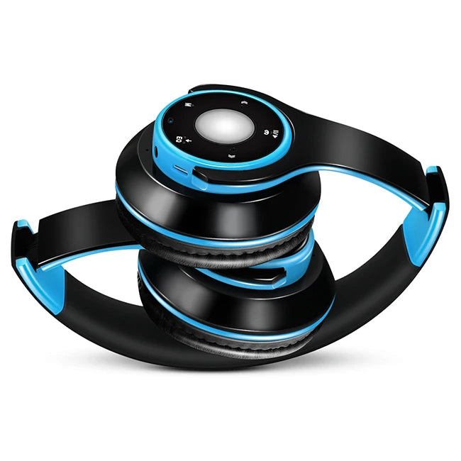 Best Colorful Earphones Wireless Bluetooth 5.3 Headsets Built-in Mp3 Player Foldable Sport Headphones Stereo Sound For Cellphone