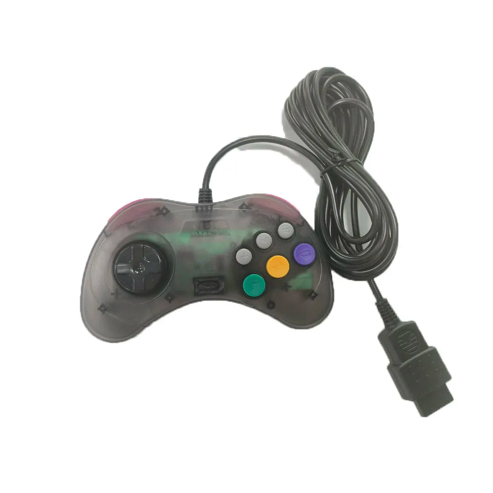 Transparent   Black  Wired Game controller for SEGA Saturn SS console