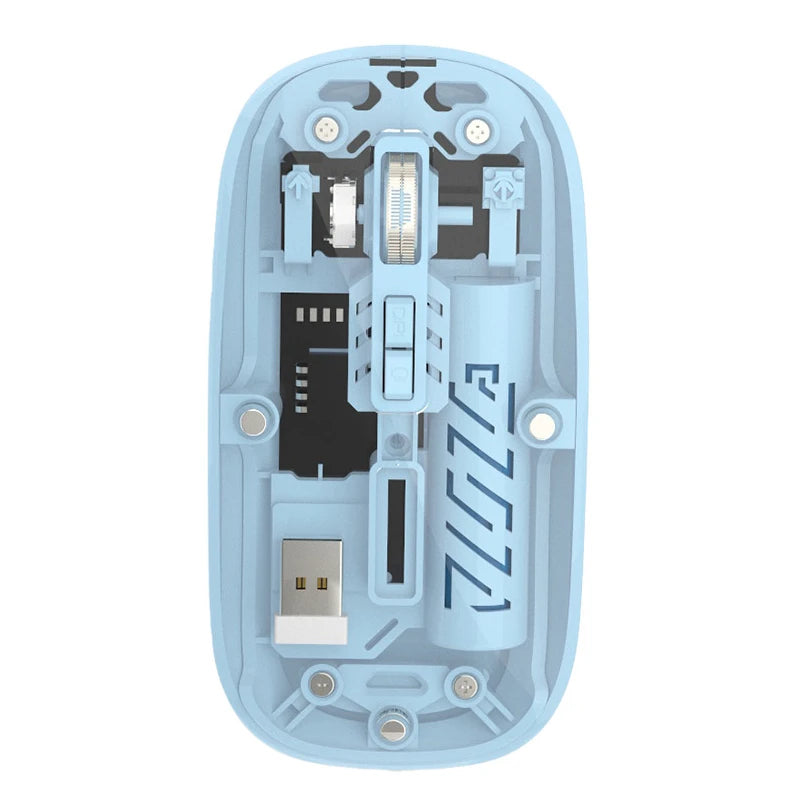 Transparent Dual Mode Wireless Mouse  2.4G Bluetooth Rechargeable Mouse Silence Ergonomic Mouse For iPad Laptop Tablet Phone PC