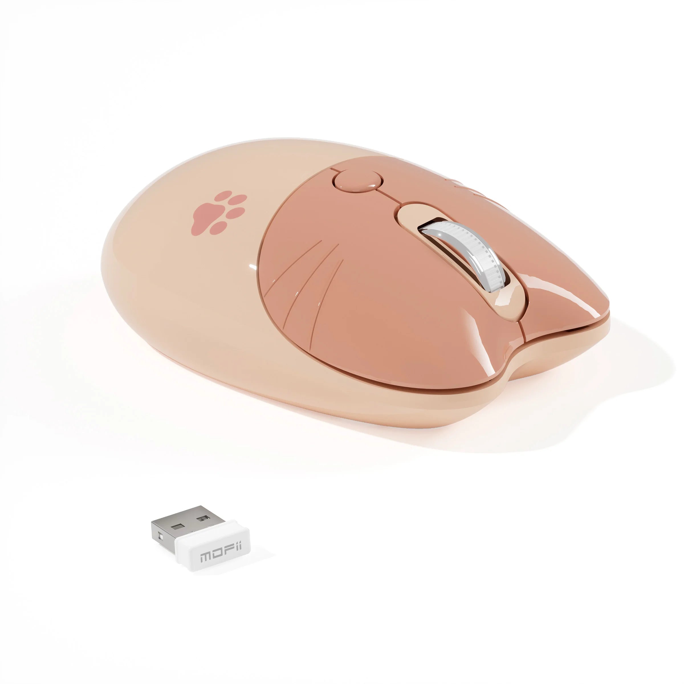 MOFii 1 Piece Dual-Mode Wireless Mouse, Gradient Cat Shape Cute Mouse, Bluetooth & 2.4G Silent Office Mouse,Battery Not Include