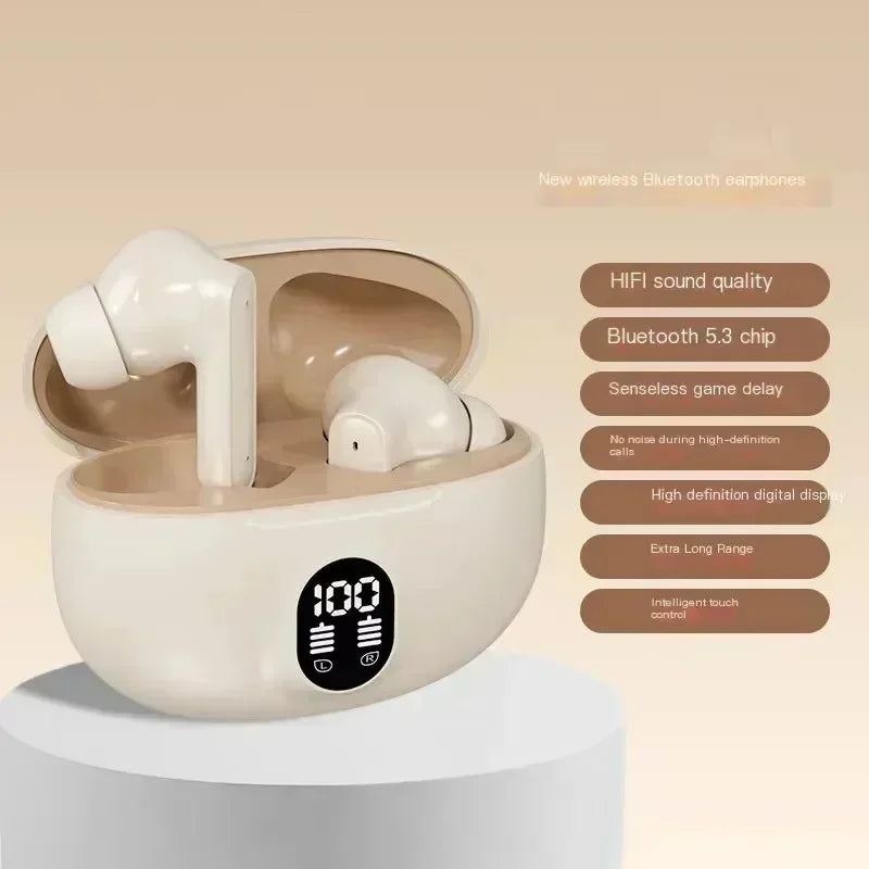 TWS Wireless Headphones Game Bluetooth Headphones with Microphone Noise Reduction High Fidelity Bass Earphones for phones